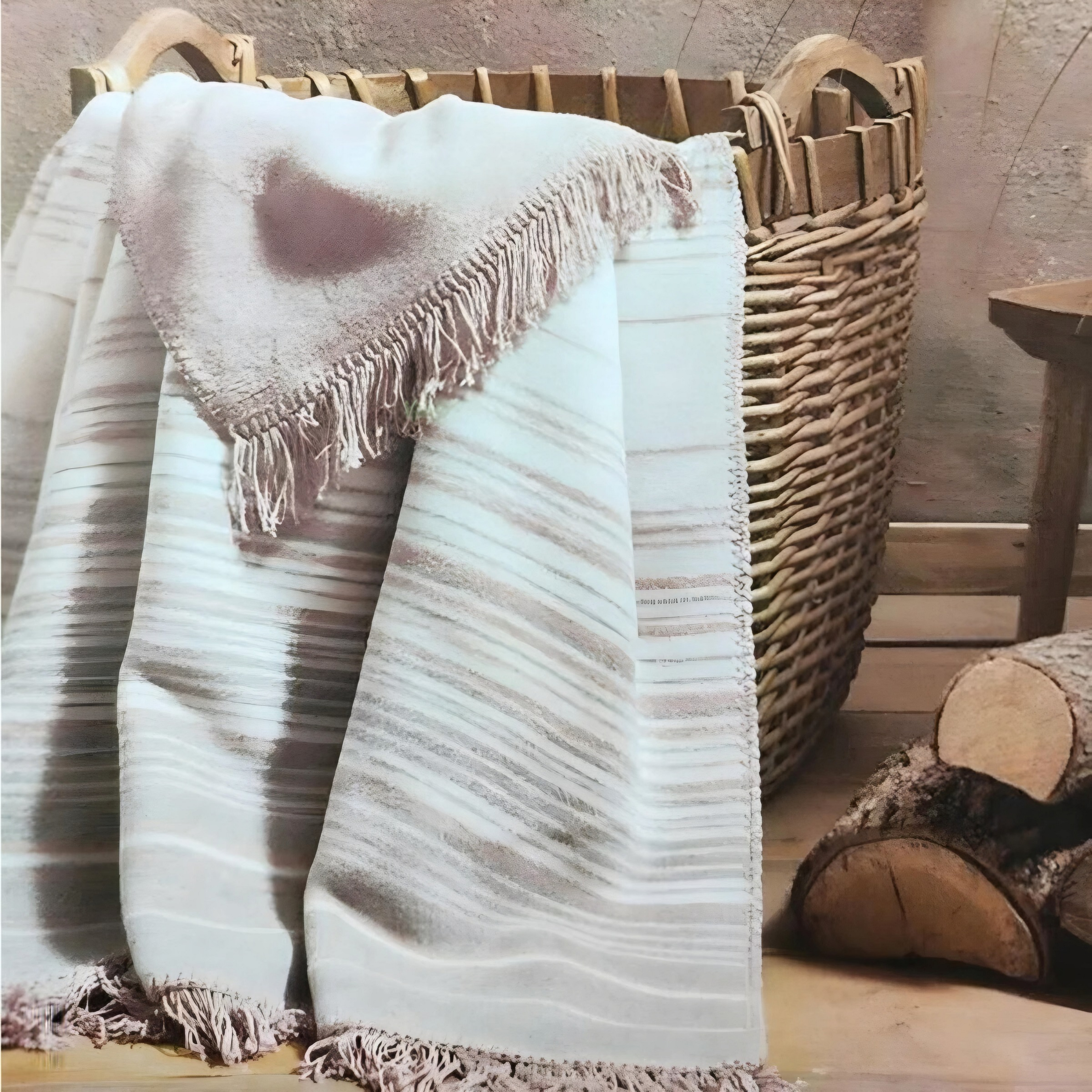 پتو ازدیلک مدل Stripe Pudra سایز 170×130 سانتی متر