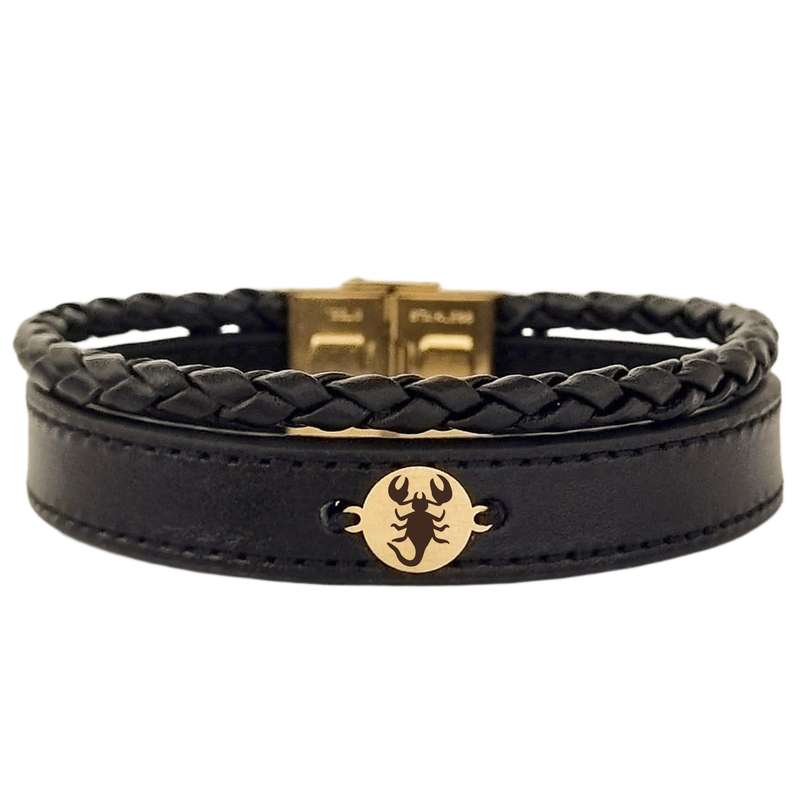 دستبند طلا 18 عیار مردانه لیردا مدل نماد ماه آبان 829