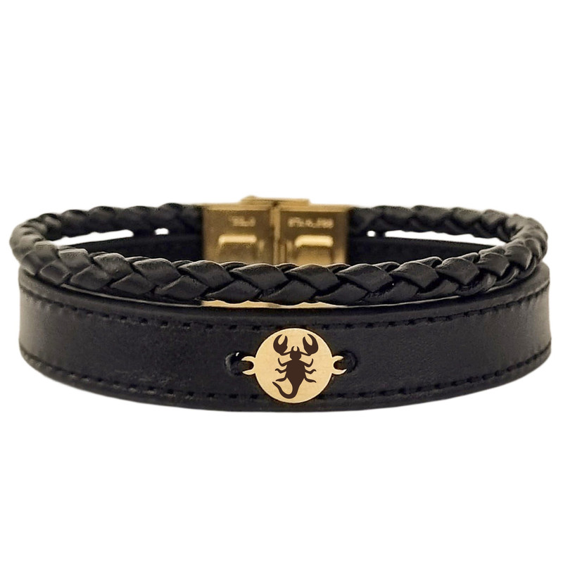 دستبند طلا 18 عیار مردانه لیردا مدل نماد ماه آبان 829