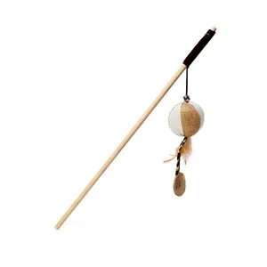 اسباب بازی گربه و سگ مدل چوب بازی طرح توپ پر دار کد65