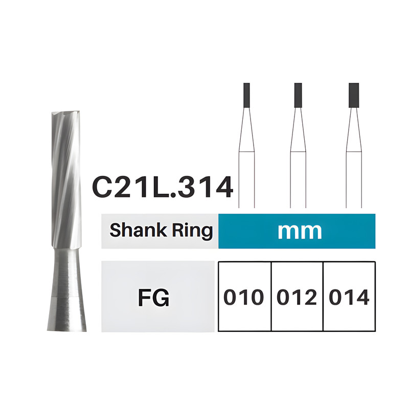 فرز کارباید فیشور توربین آر دی تی مدل C21L.314 بسته 5 عددی فرز کارباید فیشور توربین آر دی تی مدل C21L.314 بسته 5 عددی