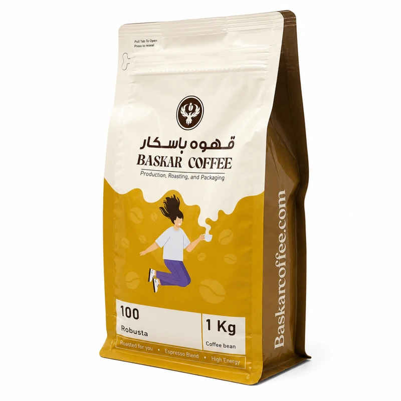 دانه قهوه 100 درصد روبوستا باسکار - ۱۰۰۰ گرم