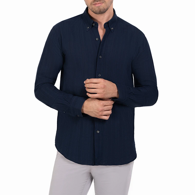 پیراهن آستین بلند یقه دکمه دار مردانه ام کی مدل 1917