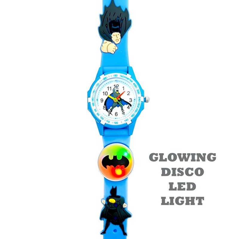 ساعت مچی عقربه ای بچگانه مدل چراغدار بند سیلیکونی ضد حساسیت طرح بتمن کد 4 ساعت مچی عقربه ای بچگانه مدل چراغدار بند سیلیکونی ضد حساسیت طرح بتمن کد 4