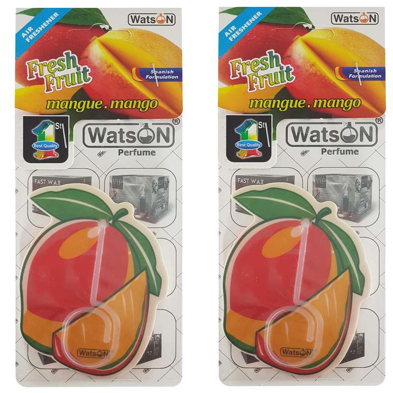خوشبو کننده خودرو واتسون مدل Card-Mango وزن 20 گرم بسته 2 عددی