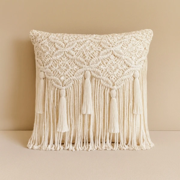 کاور کوسن طرح محال مدل مکرومه سایز 40*40 سانتی‌متر