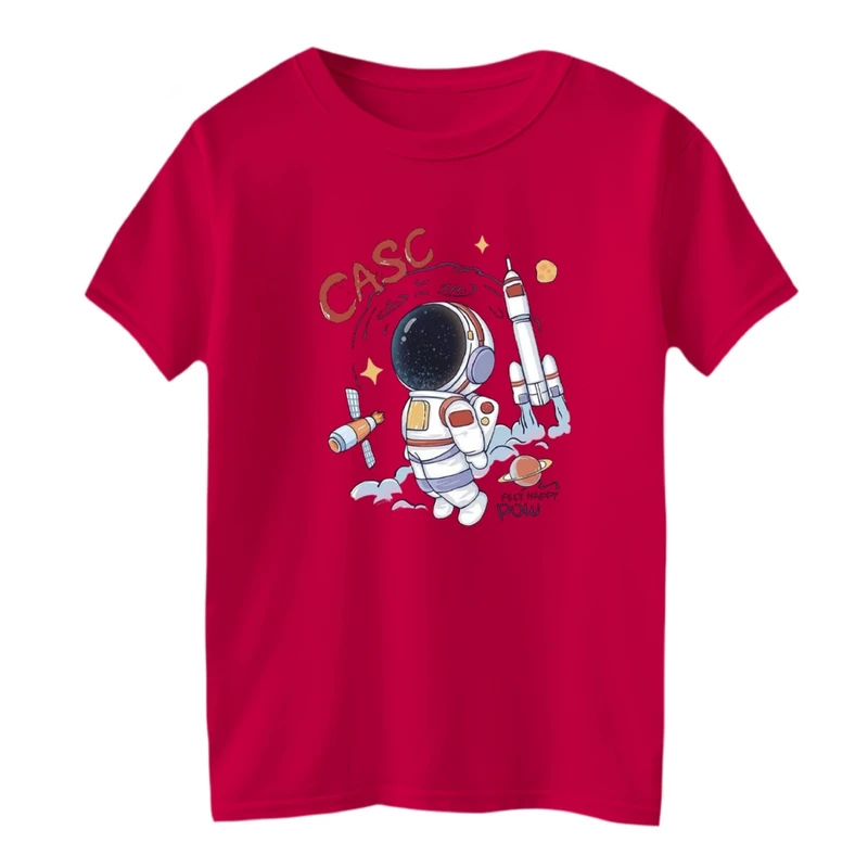 تی شرت آستین کوتاه بچگانه مدل فضانورد و موشک