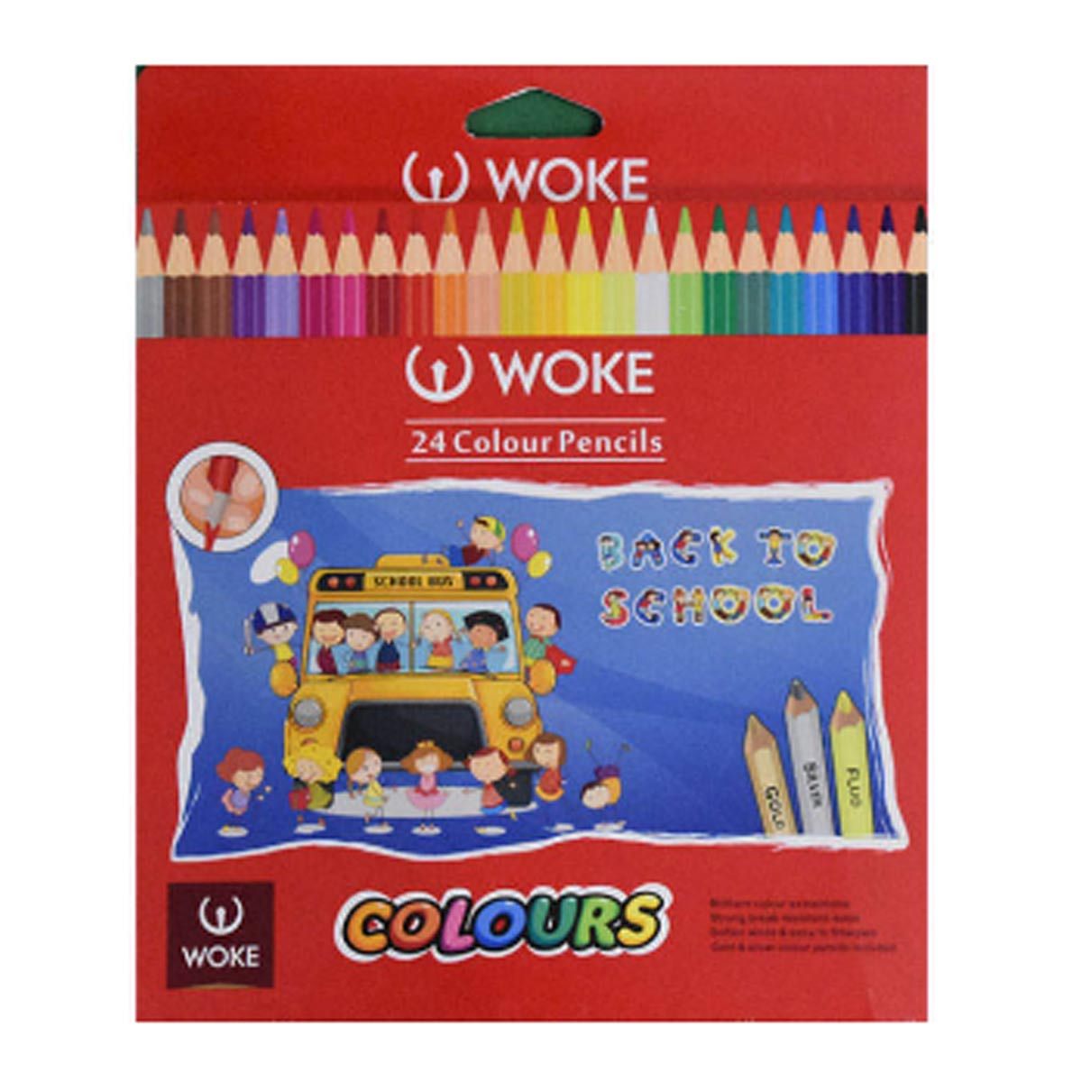   مداد رنگی 24 رنگ وک طرح اتوبوس مدرسه کد 003 