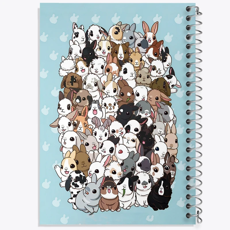 دفتر ژورنال نویسی 50 برگ خندالو مدل نقطه ای طرح خرگوش های کیوت کد N5741