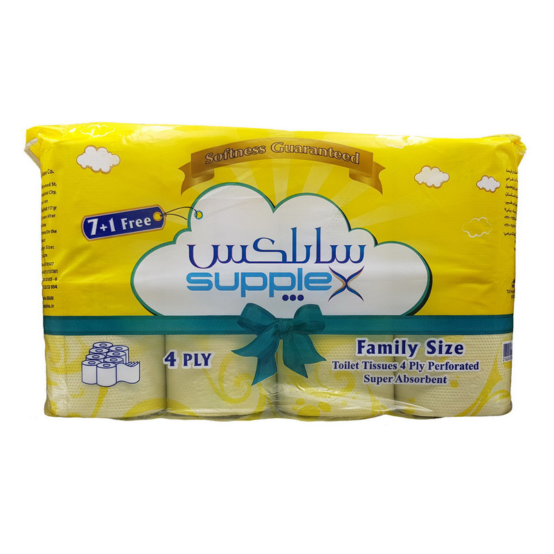 دستمال توالت ساپلکس کد K-100 بسته 8 عددی