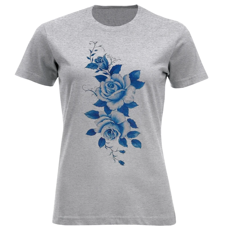 تیشرت آستین کوتاه زنانه طرح گل کد W278