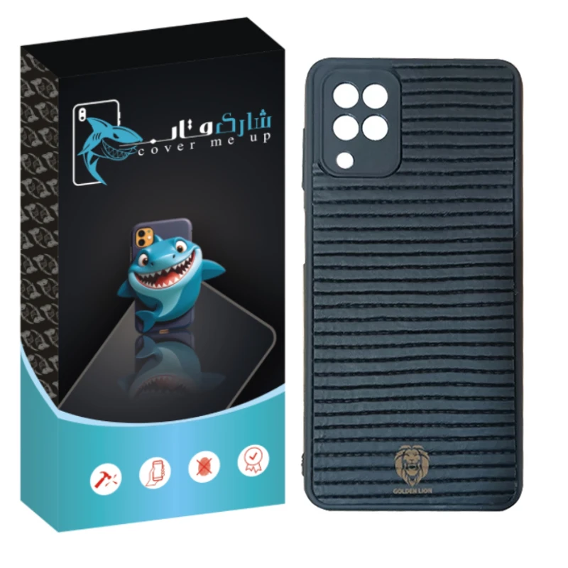 کاور شارک قاب طرح چرم مناسب برای گوشی موبایل سامسونگ Galaxy A12 / M12