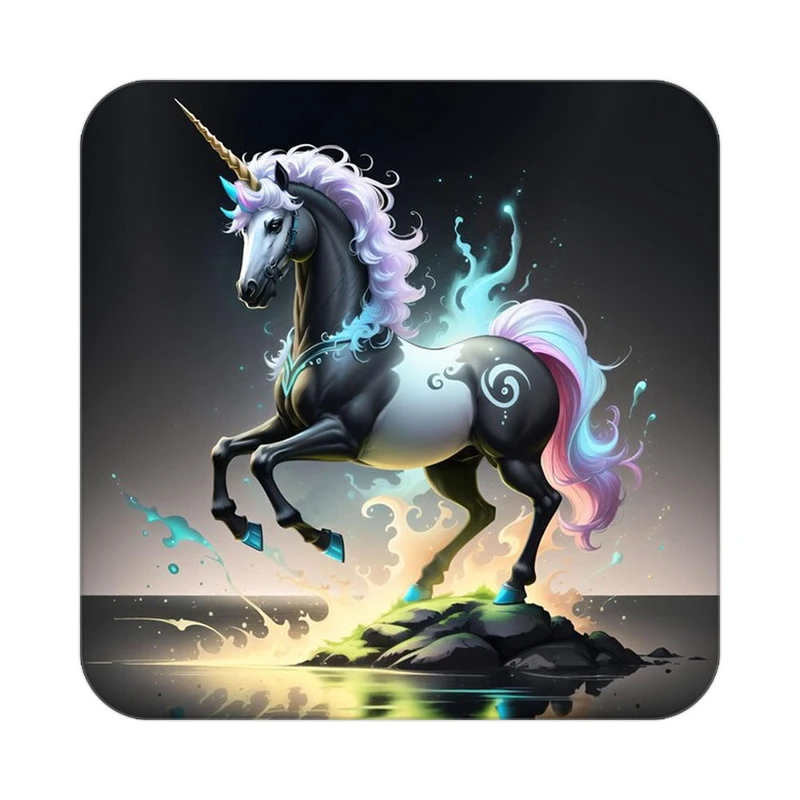 زیر لیوانی کاکتی طرح اسب تک شاخ و یونیکورن مدل mp29382