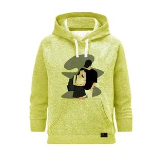 هودی زنانه مدل عشق کد J19 رنگ لیمویی