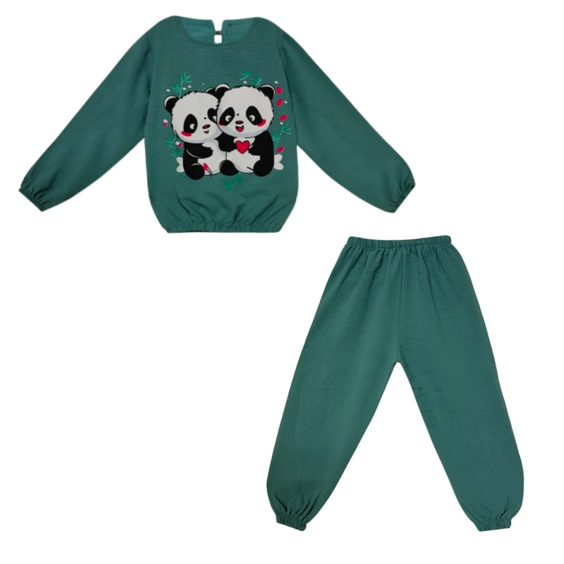 ست بلوز و شلوار دخترانه مدل ابر و بادی پاندا کد 1