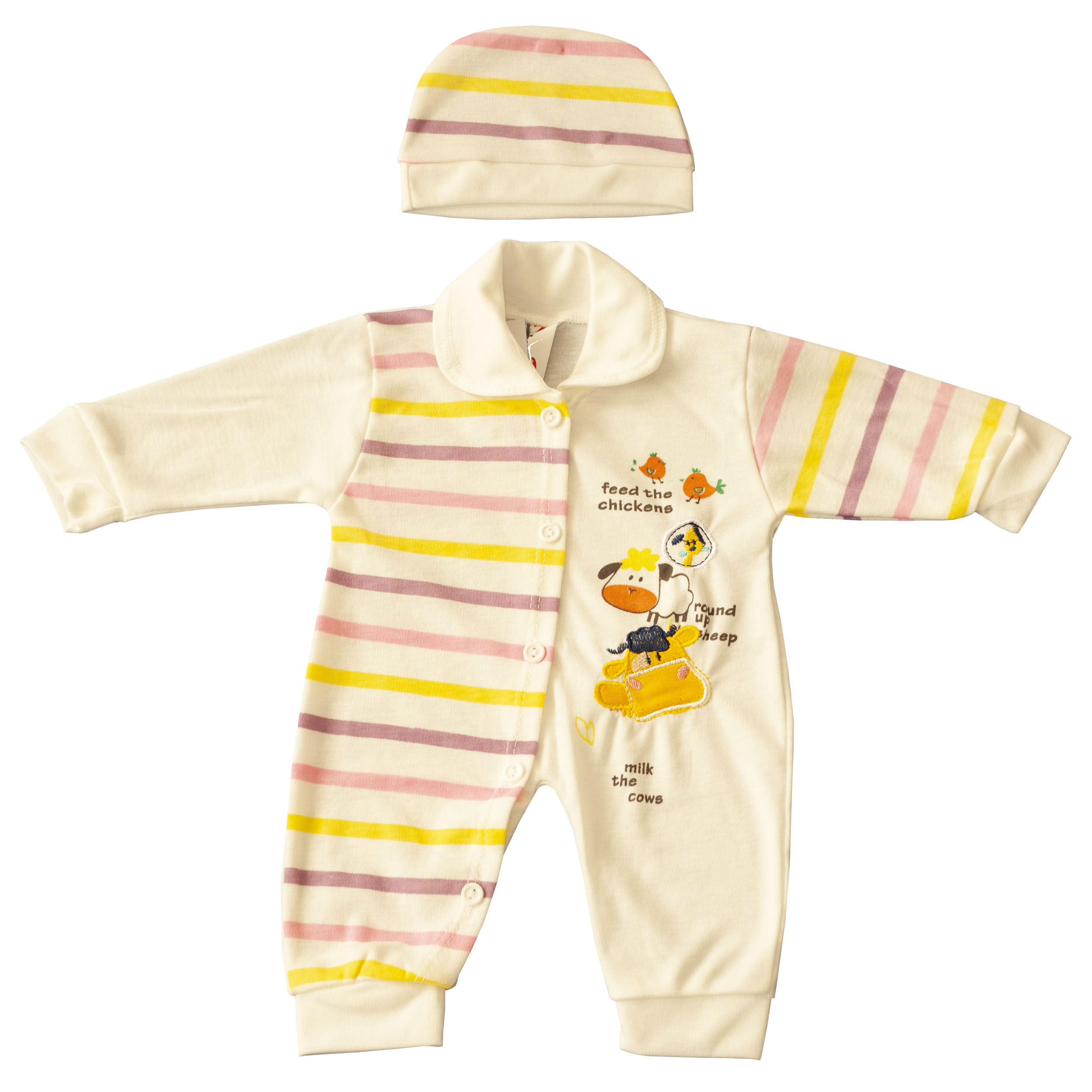 ست سرهمی و کلاه نوزادی کد T39