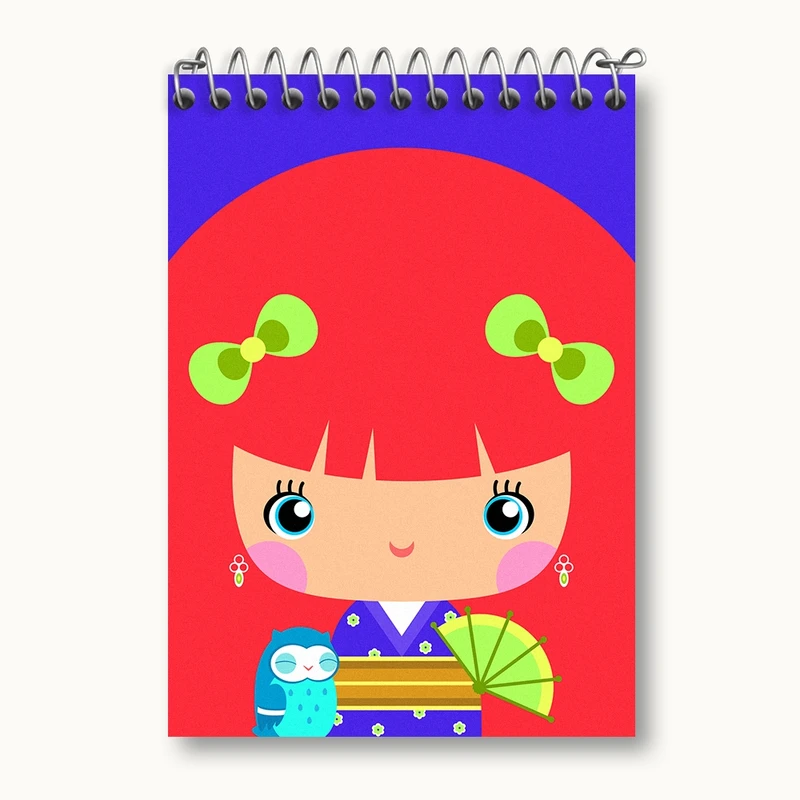 دفتر یادداشت 50 برگ خندالو مدل دختر کیوت کد N1032