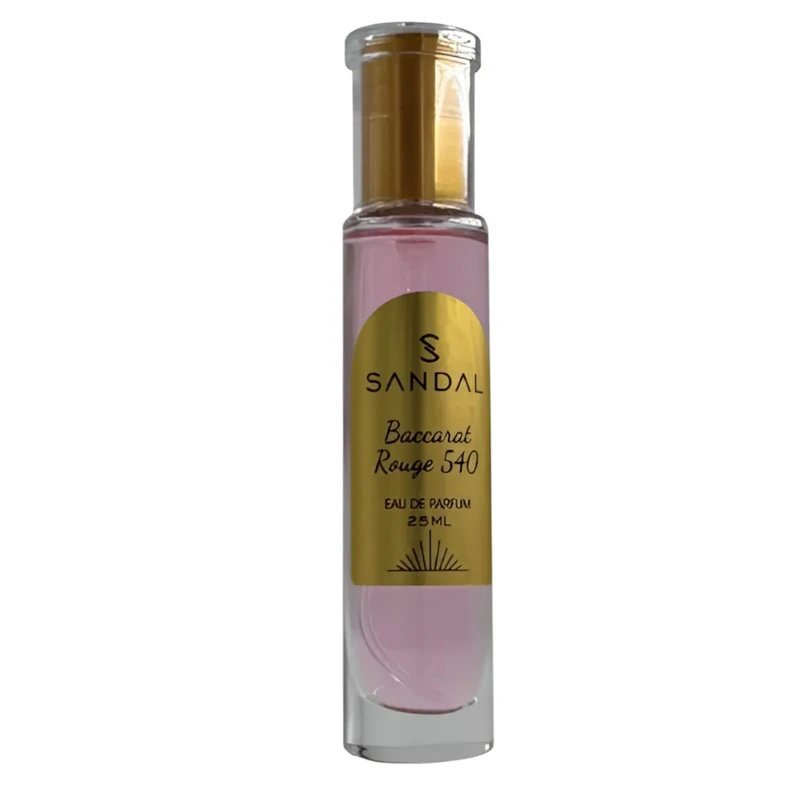 عطر جیبی زنانه صندل مدل باکارات رژ با رایحه تلخ حجم ۲۵ میلی‌لیتر