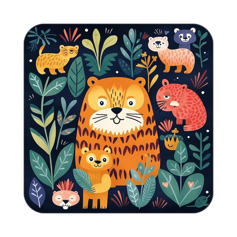 زیر لیوانی کاکتی طرح حیوانات رنگی مدل mp26818