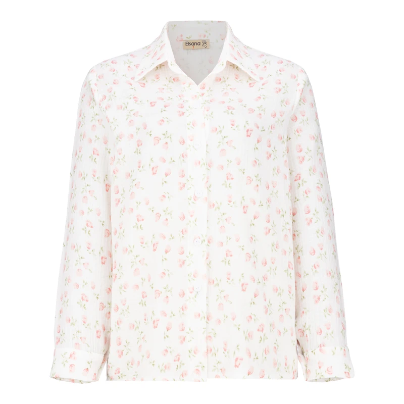 شومیز آستین بلند یقه برگردان زنانه السانا مدل پارسانا کد 243316