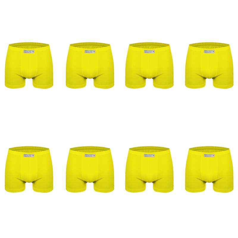 شورت مردانه برهان تن پوش مدل پادار 5-04 رنگ زرد بسته 8 عددی