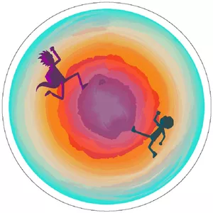 استیکر لپ تاپ مدل Rick and Morty trippy ~ Colorful Planet Earth