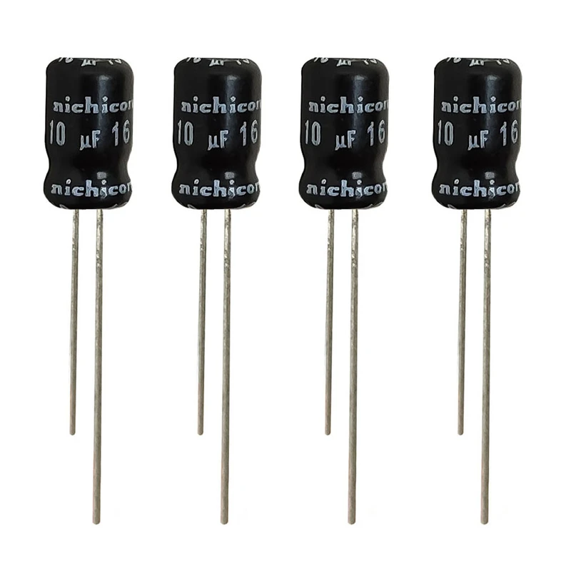 خازن الکترولیت 10 میکروفاراد 16 ولت نیچیکون مدل SK-1016 بسته 4 عددی