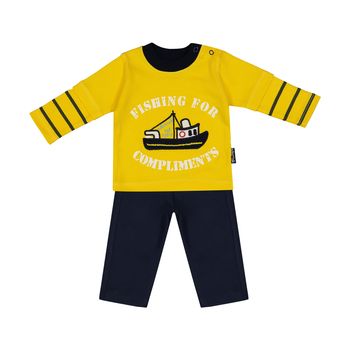 ست تی شرت و شلوار نوزادی آدمک مدل 2171129-19