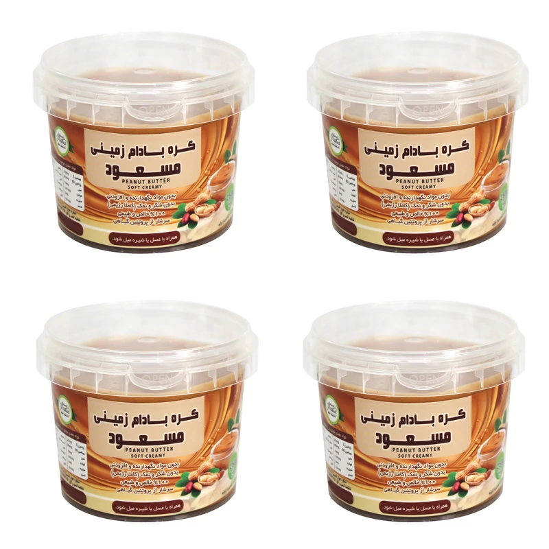 کره بادام زمینی رژیمی ساده مسعود - 250 گرم بسته 4 عددی