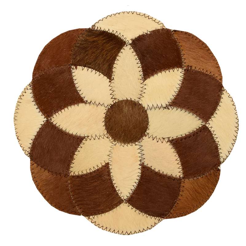 رومیزی کلاژ چرم و پوست مدل گل کد 0039