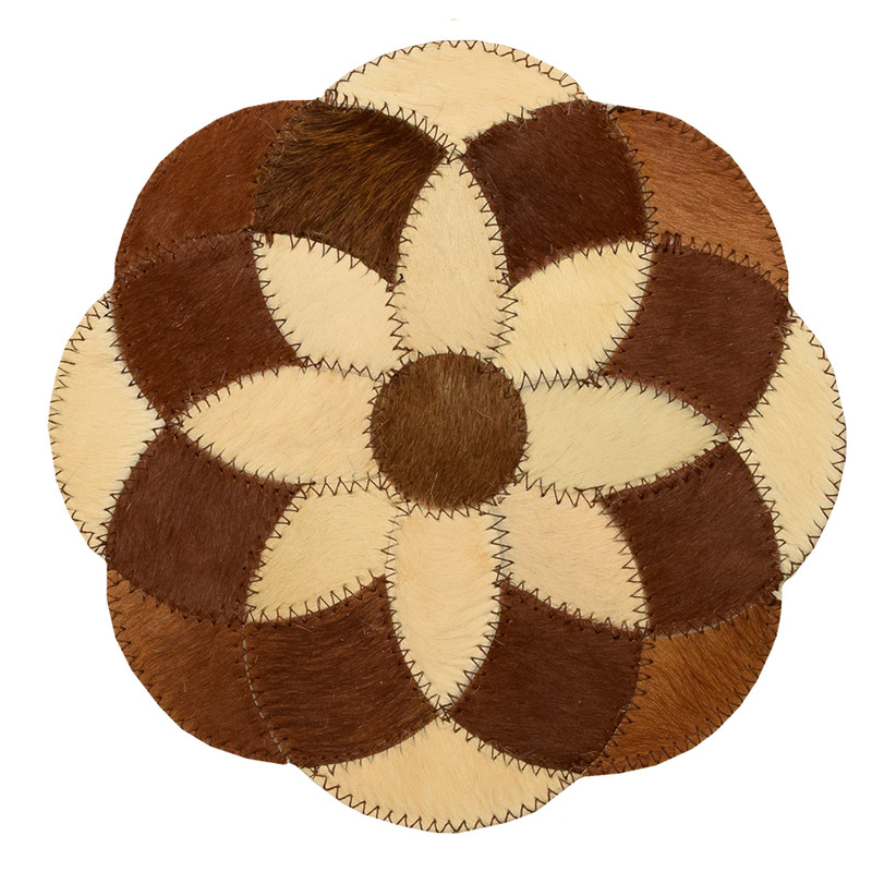 رومیزی کلاژ چرم و پوست مدل گل کد 0039