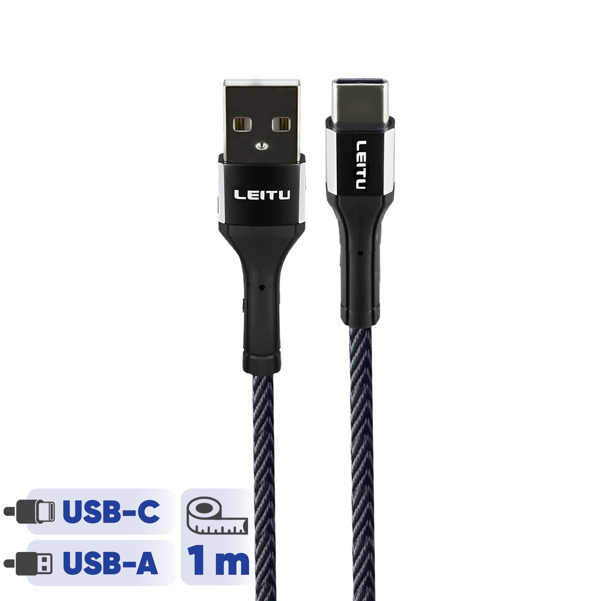 کابل تبدیل USB به USB-C لیتو مدل LD9 طول 1 متر کابل تبدیل USB به USB-C لیتو مدل LD9 طول 1 متر