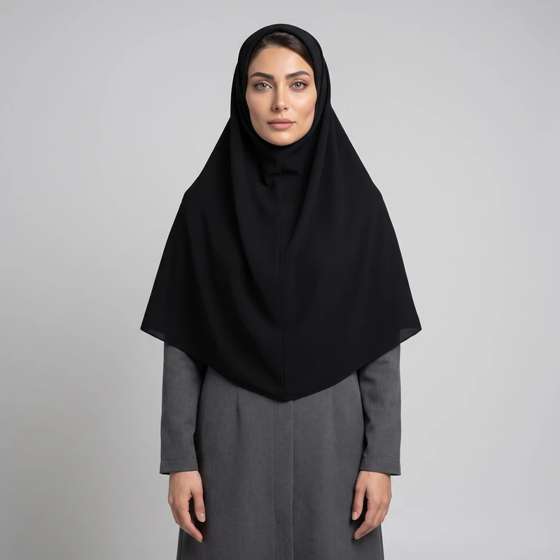 مقنعه حجاب فاطمی مدل اداری کرپ لارج کد K100