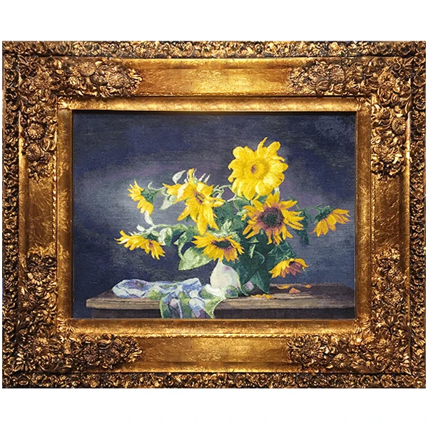 تابلو فرش دستباف فرش نقاش پور مدل گل های آفتابگردان