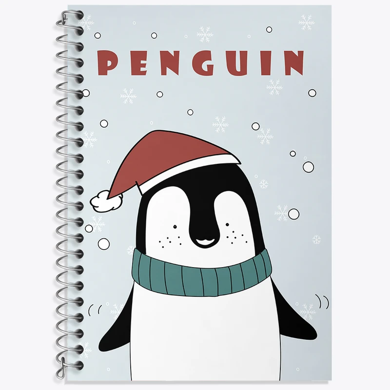 دفتر زبان 50 برگ خندالو مدل سه خط طرح پنگوئن کیوت کد N2526