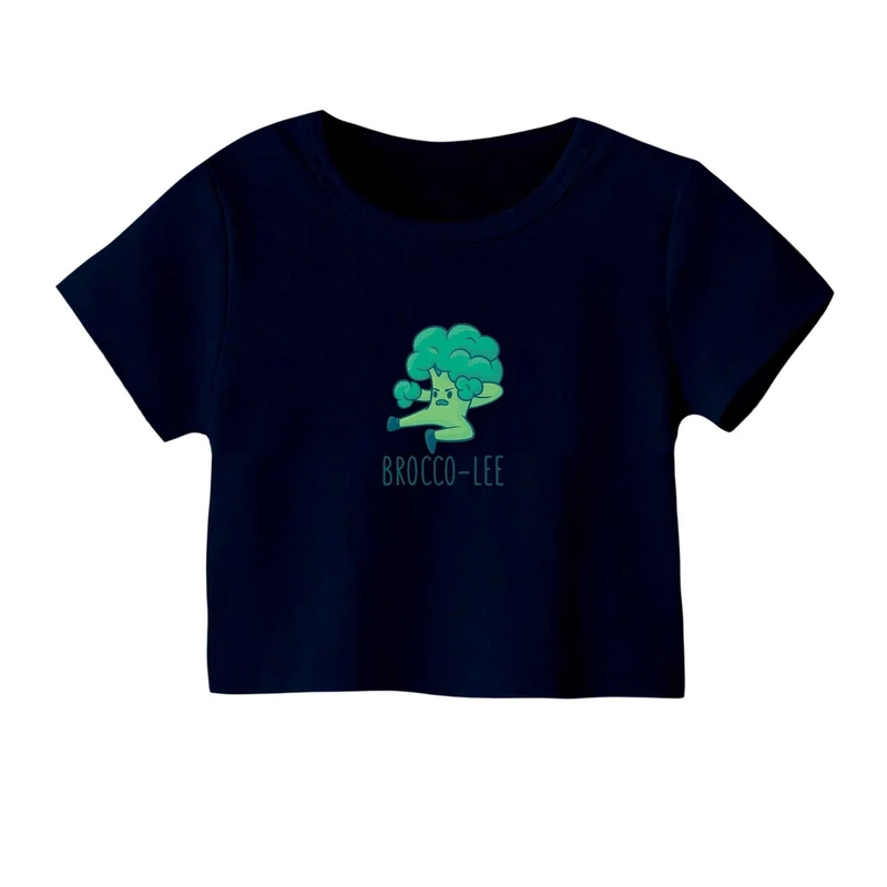 کراپ‌ تی‌شرت آستین کوتاه زنانه مدل بروکلی