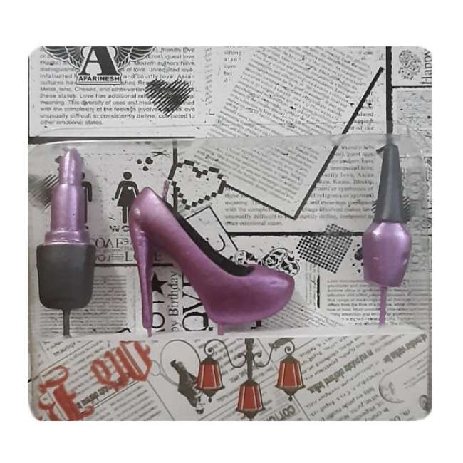 شمع تولد مدل کفش کد 3211 مجموعه 3 عددی 