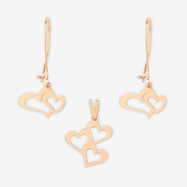 نیم ست طلا 18 عیار زنانه حافا گلد مدل قلب کد nim09