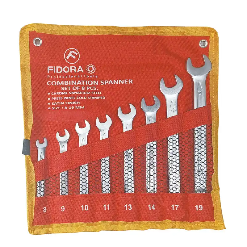 آچار یکسر تخت یکسر رینگی فیدورا مدل FI-00819 مجموعه 8 عددی