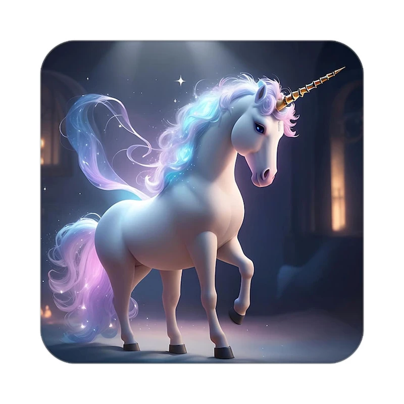 زیر لیوانی کاکتی طرح اسب تک شاخ و یونیکورن مدل mp32589