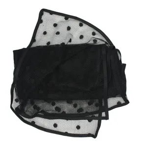 شال زنانه مدل توری توپی خال دار