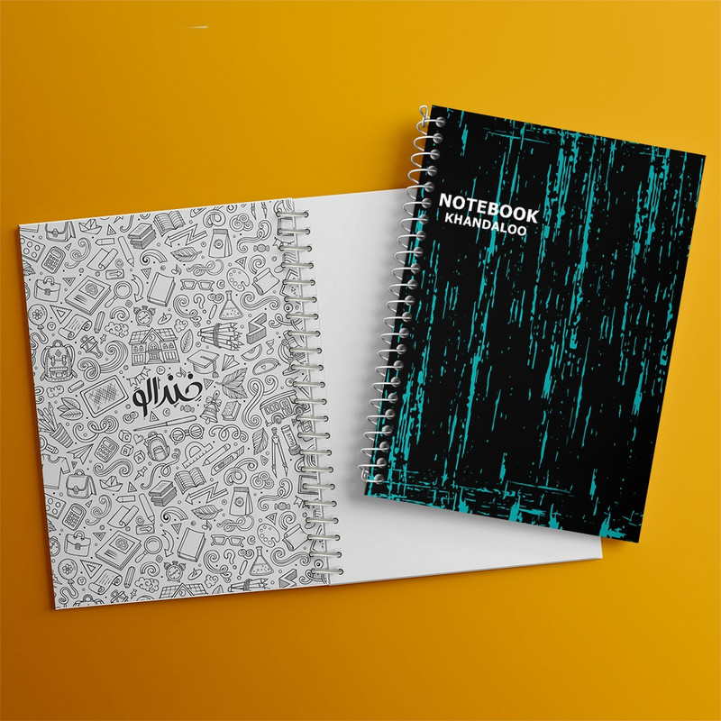 دفتر زبان 50 برگ خندالو مدل دو خط طرح مدرن کد N1168