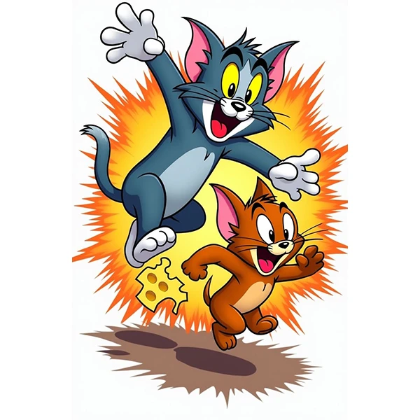 استیکر پارچه و لباس پاد آفرین طرح تام و جری کد 657