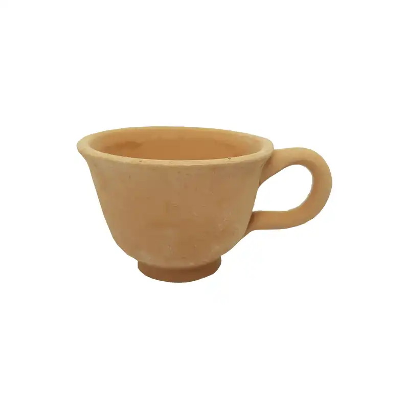 فنجان سفالی مدل لبه دار