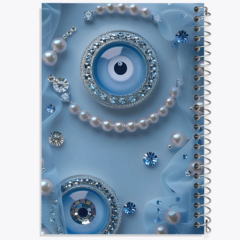 دفتر مشق 50 برگ خندالو طرح چشم نظر کد F7863