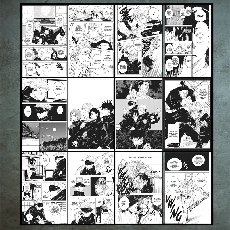 پوستر دیواری مدل انیمه Jujitsu Kaisen کد 11 مجموعه 12 عددی