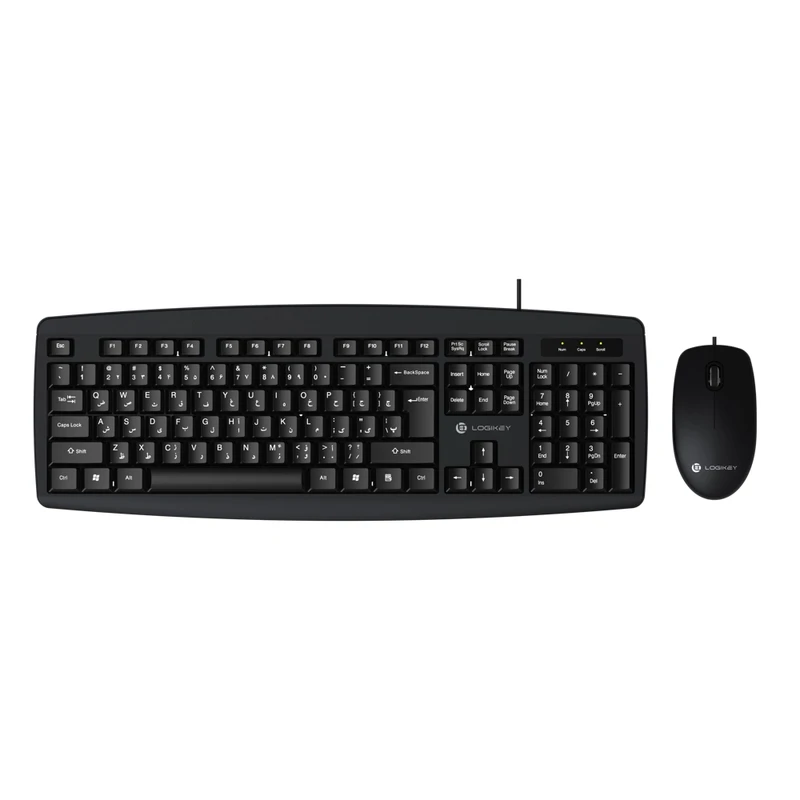 کیبورد و ماوس با سیم لاجی کی مدل KM113B، سوییچ ممبران، Full-Size