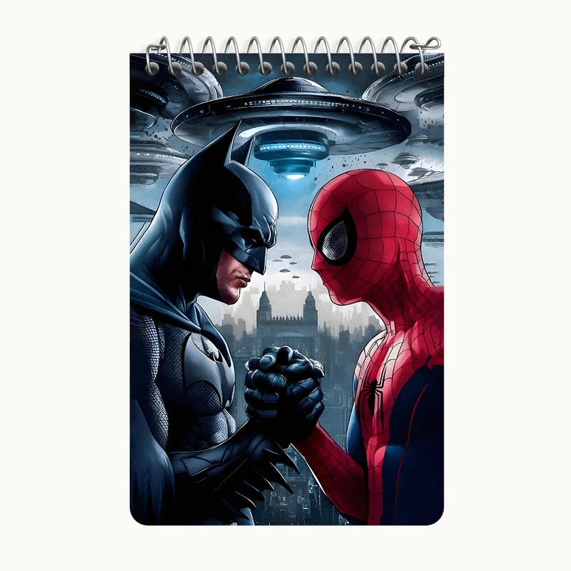 دفتر یادداشت 50 برگ خندالو طرح مرد عنکبوتی و بتمن کد F9123