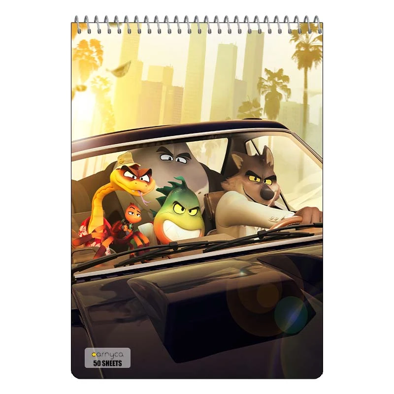 دفتر نقاشی 50 برگ سیمی کارنیکا طرح The Bad Guys کد 24239