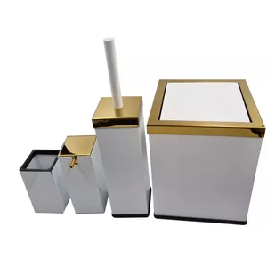 ست سرویس بهداشتی 4 پارچه مدل مربع دور طلایی